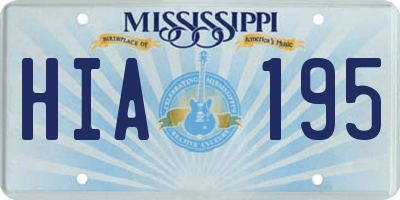 MS license plate HIA195
