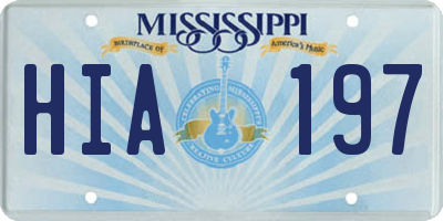 MS license plate HIA197