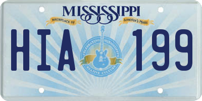MS license plate HIA199