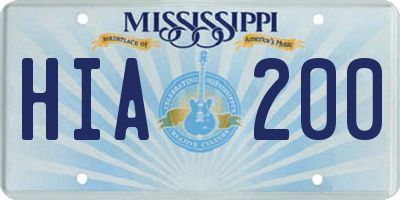 MS license plate HIA200