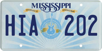 MS license plate HIA202
