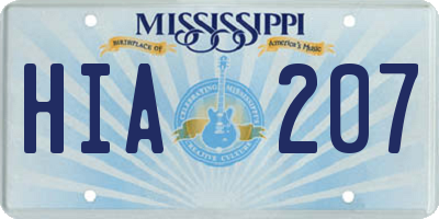 MS license plate HIA207
