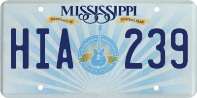 MS license plate HIA239