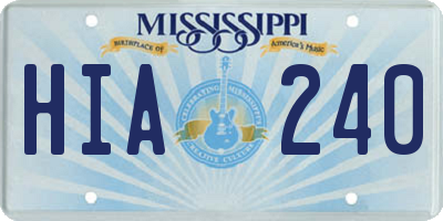 MS license plate HIA240