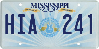 MS license plate HIA241