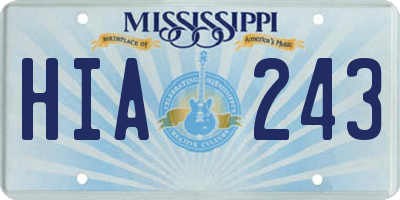 MS license plate HIA243
