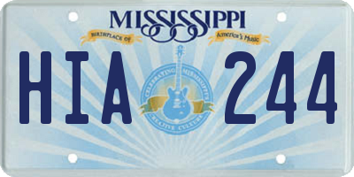 MS license plate HIA244