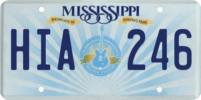 MS license plate HIA246