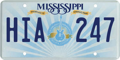 MS license plate HIA247