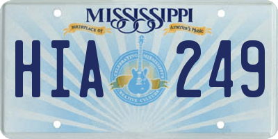 MS license plate HIA249