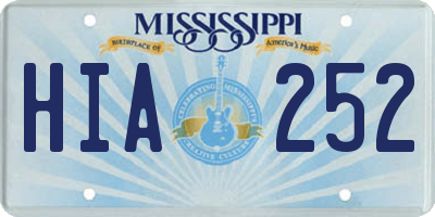 MS license plate HIA252
