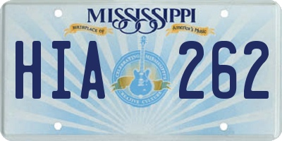 MS license plate HIA262