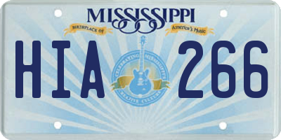 MS license plate HIA266