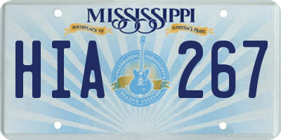 MS license plate HIA267