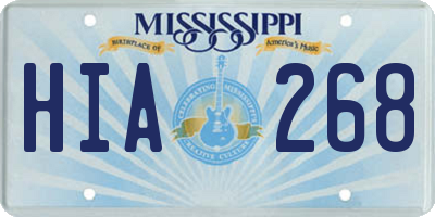 MS license plate HIA268