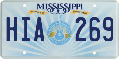 MS license plate HIA269