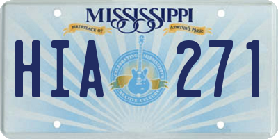 MS license plate HIA271