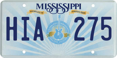 MS license plate HIA275