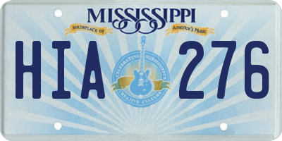MS license plate HIA276