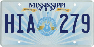 MS license plate HIA279