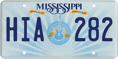 MS license plate HIA282