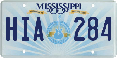 MS license plate HIA284