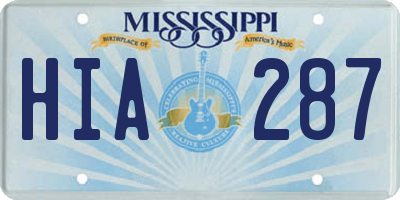 MS license plate HIA287