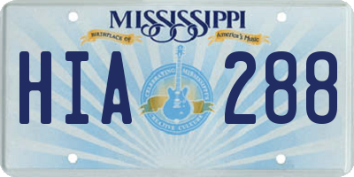 MS license plate HIA288