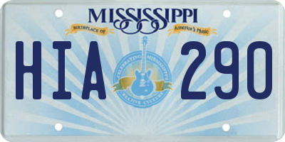 MS license plate HIA290