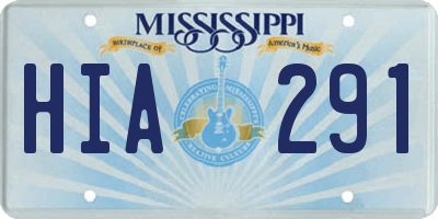 MS license plate HIA291
