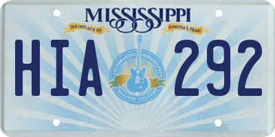 MS license plate HIA292