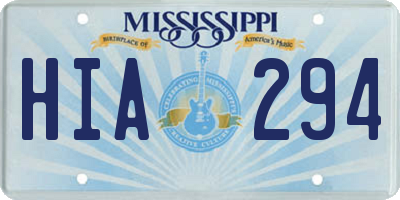 MS license plate HIA294