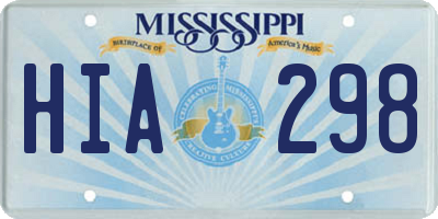 MS license plate HIA298