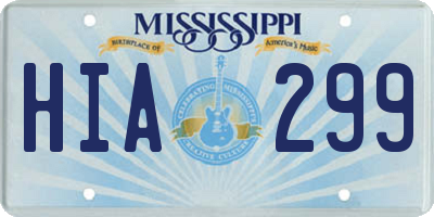 MS license plate HIA299