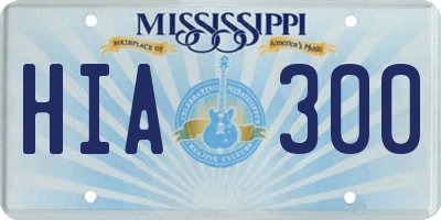 MS license plate HIA300