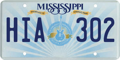 MS license plate HIA302
