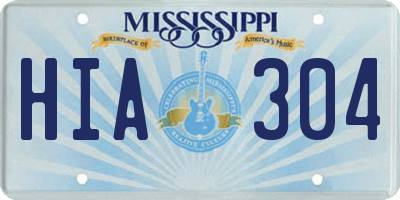 MS license plate HIA304