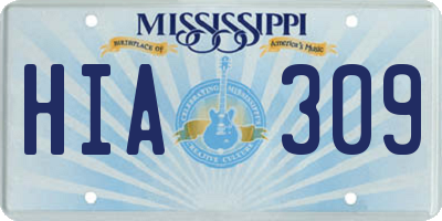 MS license plate HIA309
