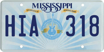 MS license plate HIA318