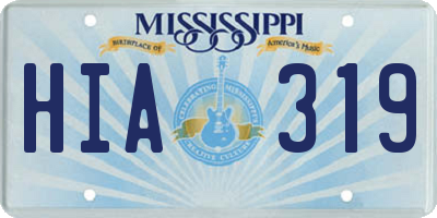 MS license plate HIA319