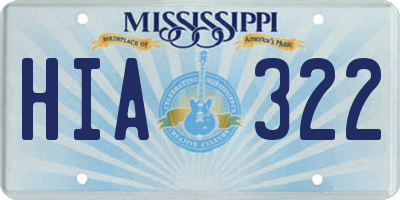 MS license plate HIA322