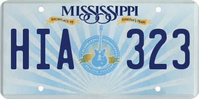 MS license plate HIA323