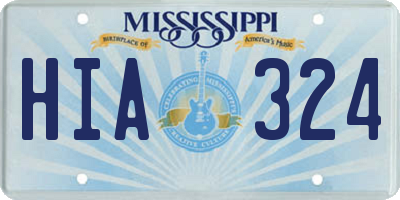 MS license plate HIA324