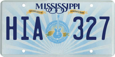 MS license plate HIA327