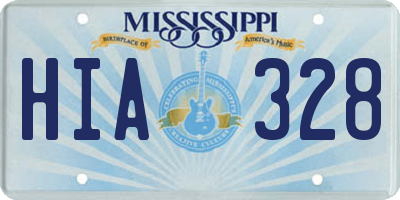MS license plate HIA328