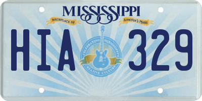 MS license plate HIA329