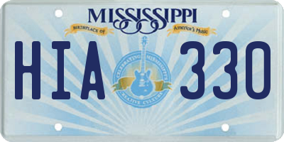 MS license plate HIA330