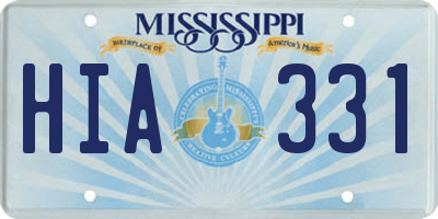 MS license plate HIA331