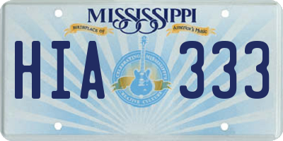 MS license plate HIA333