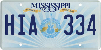 MS license plate HIA334